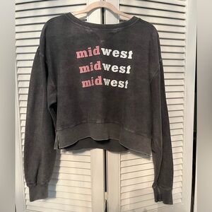 Midwest Cropped Distress Sweater